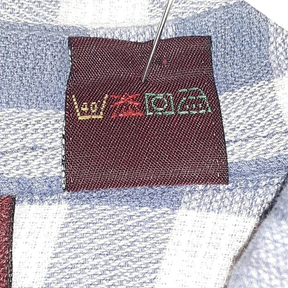 Men's Nevada Long Sleeve Blue & White Plaid  Cotton Shirt Size 40 - Picture 3 of 6